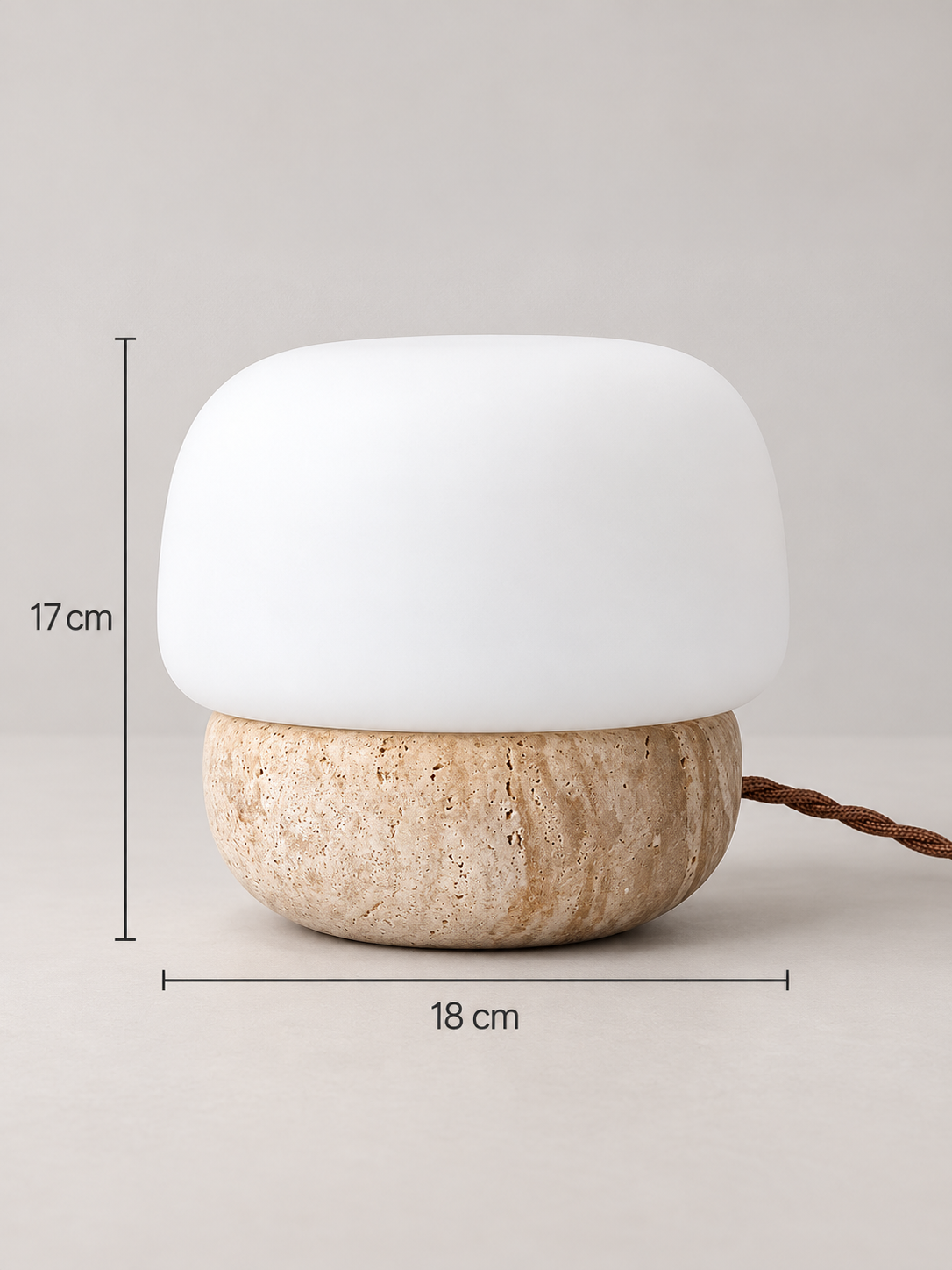 Travertine and Opal Glass Table Lamp — 03_dimensions