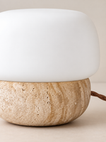Travertine and Opal Glass Table Lamp — 04_detail