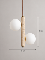Travertine Stem and Glass Globe Pendant — product detail
