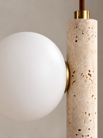 Travertine Stem and Glass Globe Pendant — product detail