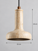 Long-Neck Travertine Pendant, Single or Three-Light — dimensions v2