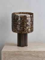 Coffee shell mosaic table lamp switched off, product view 1