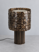 Coffee shell mosaic table lamp switched off, product view 3