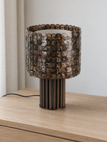 Coffee shell mosaic table lamp switched off, product view 5