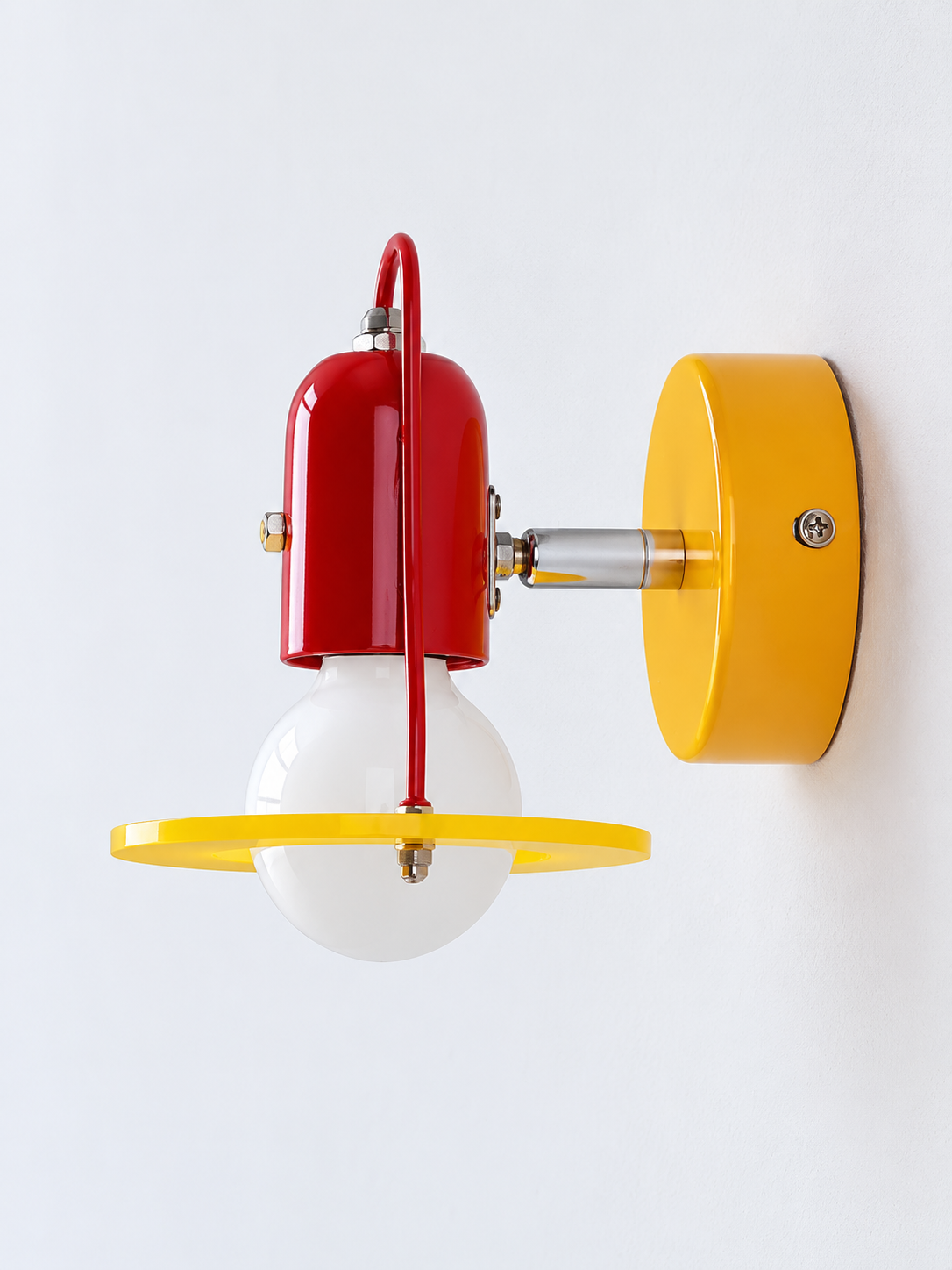 Yellow / Milky White / Hardwired acrylic ring wall light, unlit