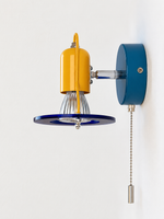 Blue / Spotlight / Pull Chain acrylic ring wall light, unlit