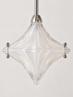 Sculpted star glass chain pendant — silver detail