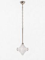 Sculpted star glass chain pendant — silver full