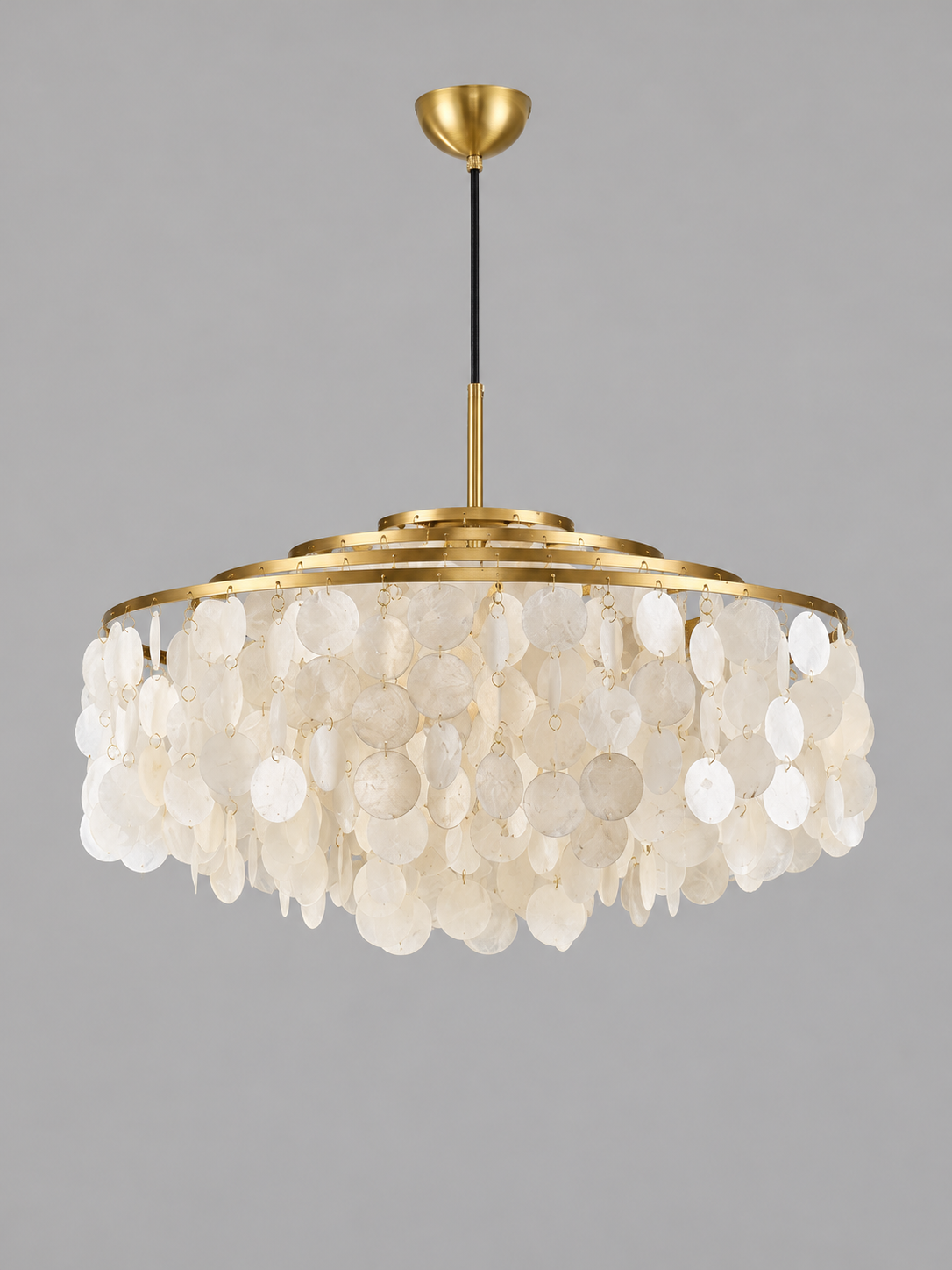 Gold A Round 45 cm shell-disc light