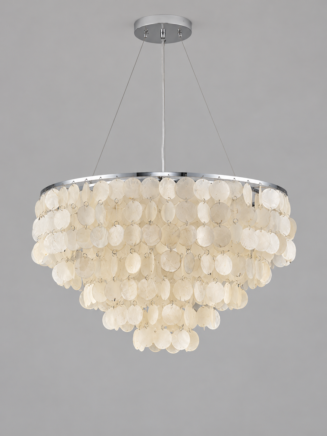 Chrome B Tiered 45 cm shell-disc light
