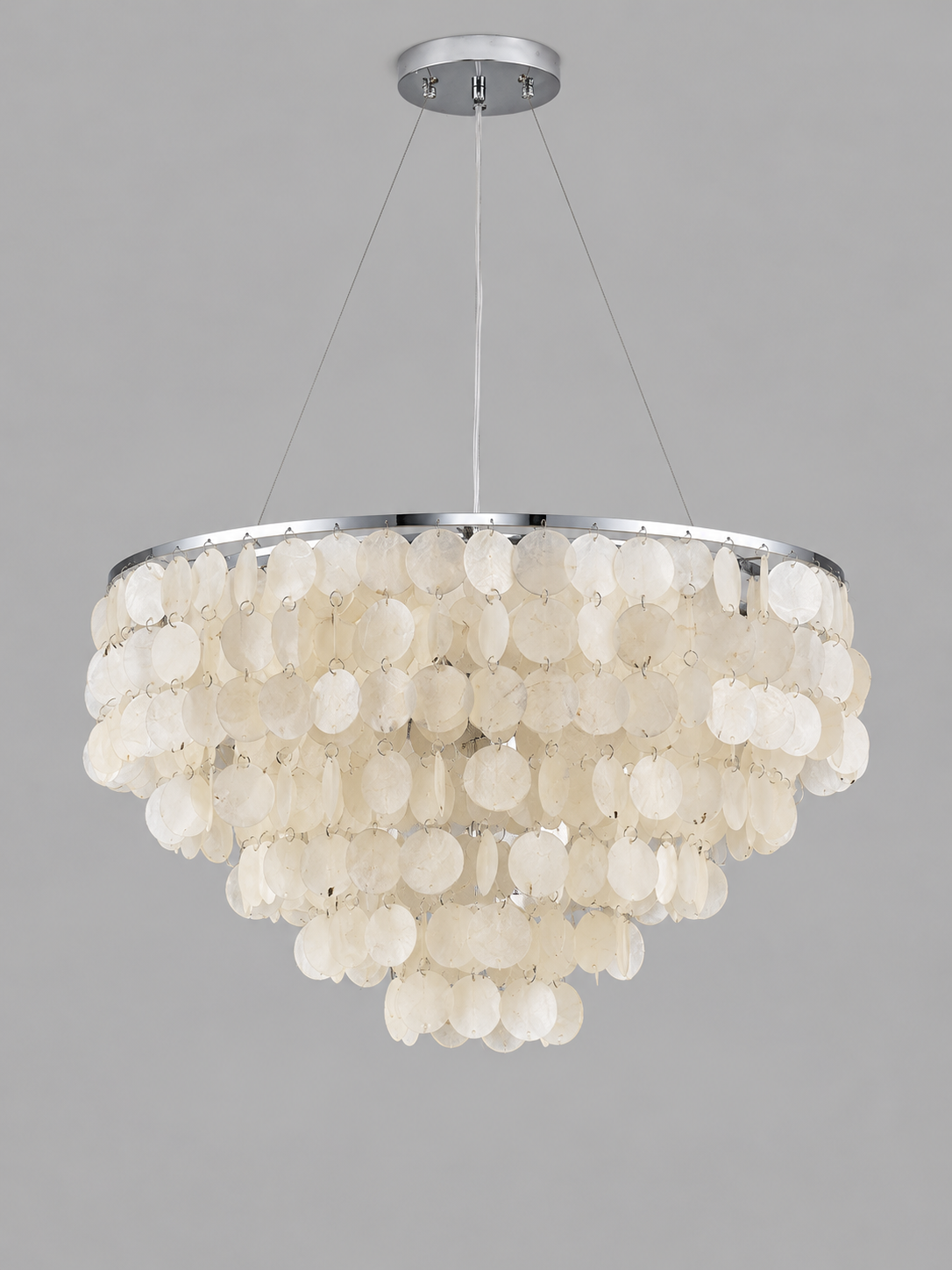 Chrome B Tiered 60 cm shell-disc light