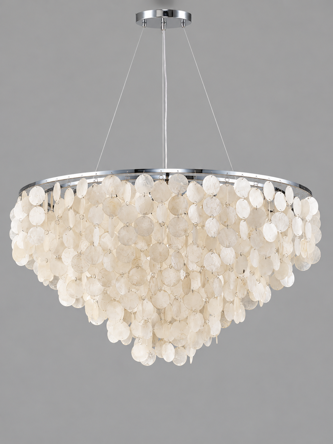 Chrome B Tiered 80 cm shell-disc light