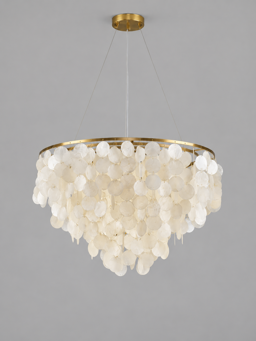 Gold B Tiered 60 cm shell-disc light