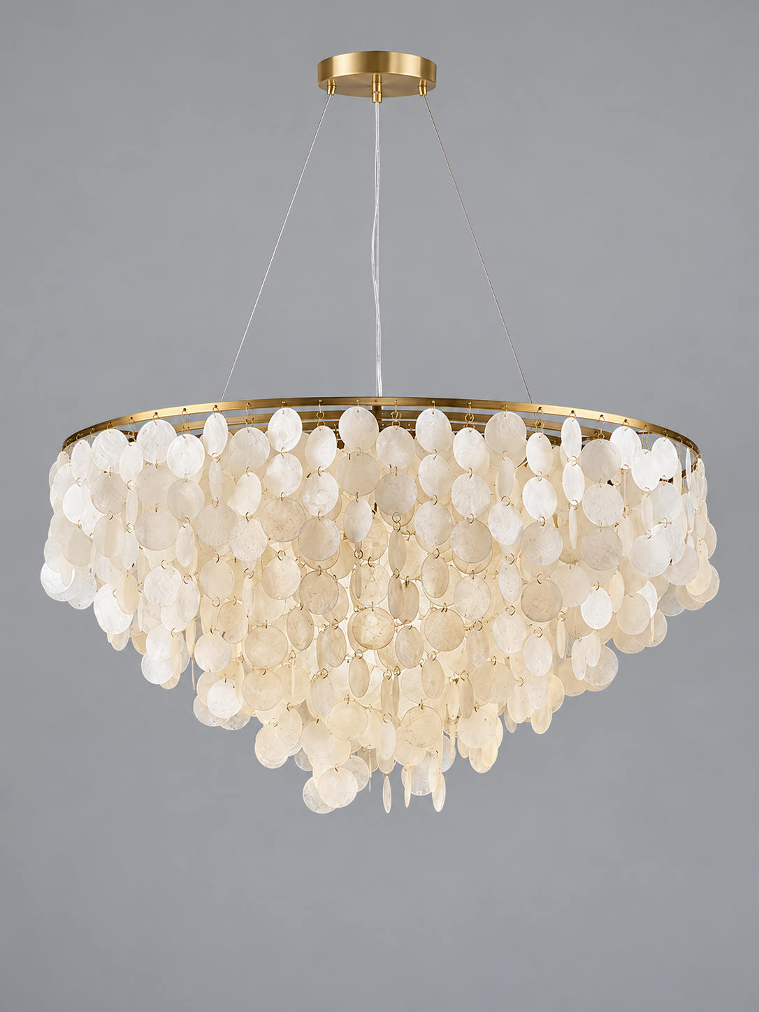 Gold B Tiered 80 cm shell-disc light