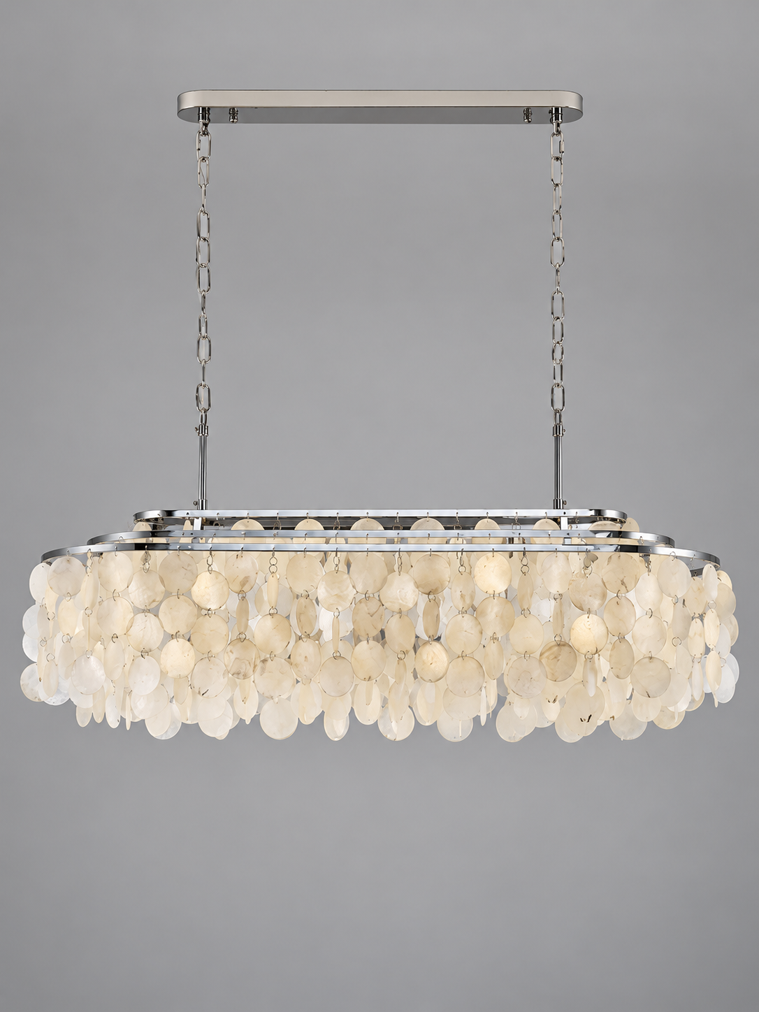 Chrome Oval 90 cm shell-disc light