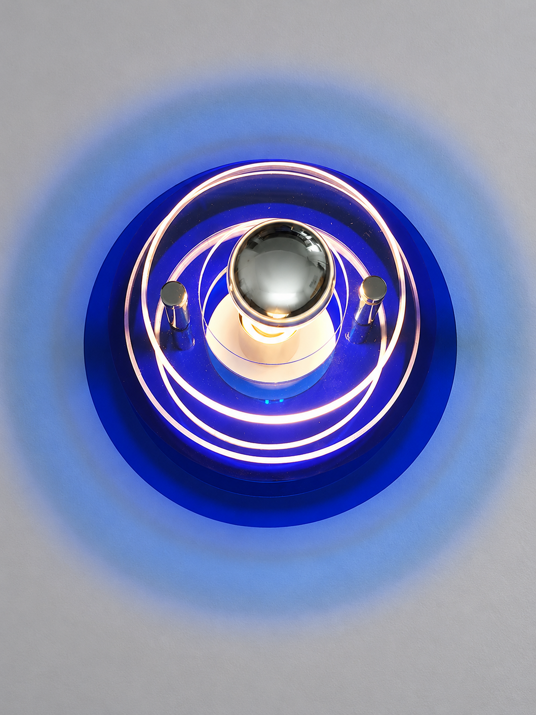 24 cm / Deep Blue / Hardwired wall sconce; demonstration bulb not included