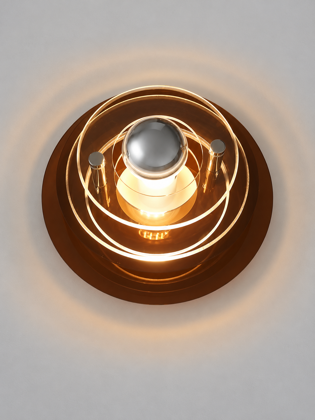 24 cm / Coffee Brown / Hardwired wall sconce; demonstration bulb not included