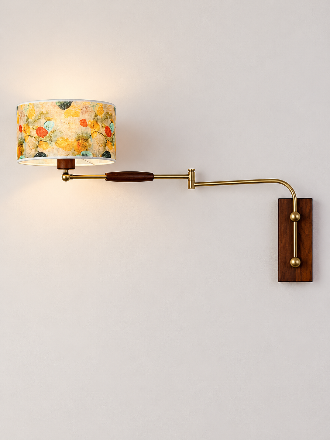 Colorful Lotus swing-arm wall light, Hardwired