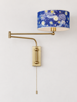 Pull Chain / Shade in Order Note swing-arm wall lamp; Starry shade shown as example only, specify shade in order note