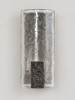 Silver-finish copper-body wall sconce with clear glass