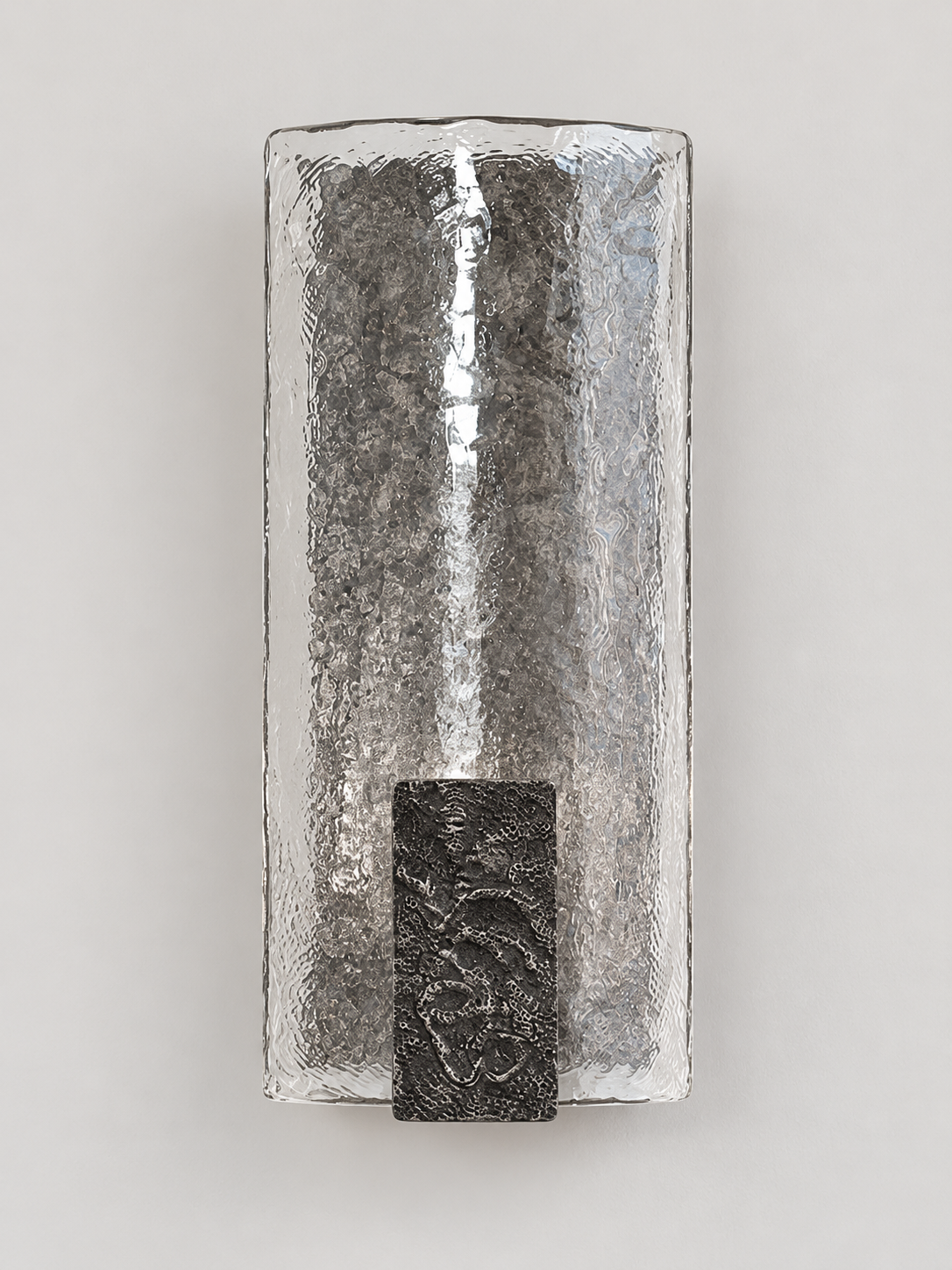Silver-finish copper-body wall sconce with clear glass