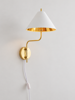 Plug-In / Color and Shade in Order Note gold-lined wall sconce - example color only