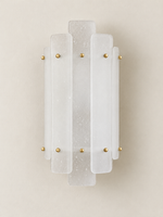Tiered seeded-glass wall sconce, unlit front view