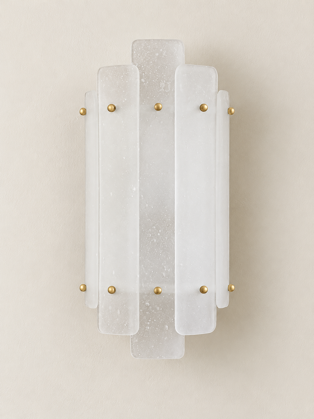 Tiered seeded-glass wall sconce, unlit front view