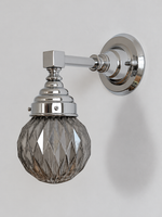 A - Diamond Globe, Chrome, Smoke Gray wall light