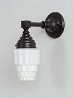 D - White Stepped, Black, White wall light