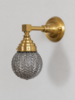 B - Textured Globe, Copper-Tone, Smoke Gray wall light