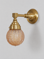 B - Textured Globe, Copper-Tone, Champagne wall light