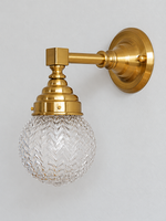 B - Textured Globe, Copper-Tone, Clear wall light