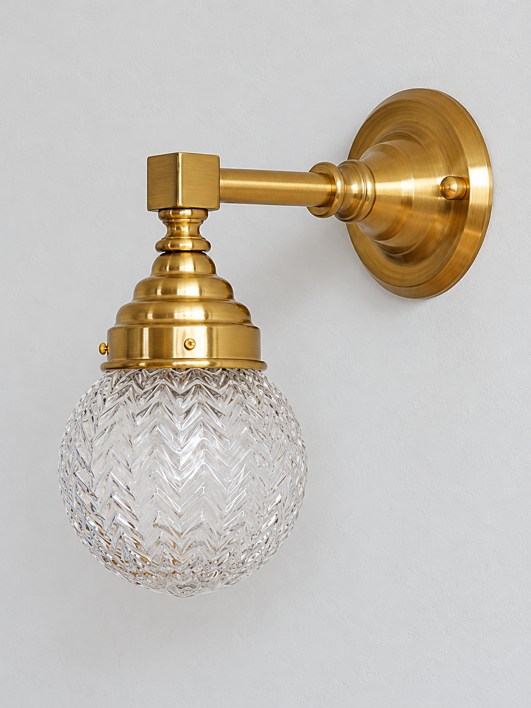 B - Textured Globe, Copper-Tone, Clear wall light