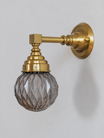 A - Diamond Globe, Copper-Tone, Smoke Gray wall light