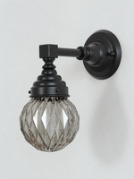 A - Diamond Globe, Black, Smoke Gray wall light
