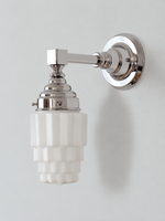 D - White Stepped, Chrome, White wall light