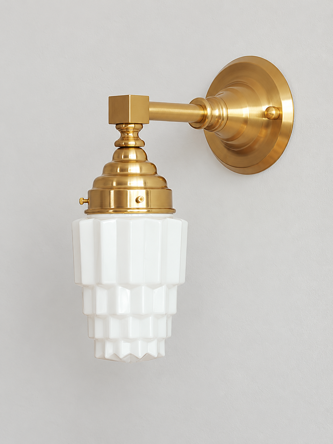 D - White Stepped, Copper-Tone, White wall light