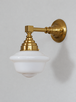 C - White Schoolhouse, Copper-Tone, White wall light