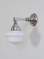 C - White Schoolhouse, Chrome, White wall light