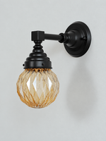 A - Diamond Globe, Black, Champagne wall light