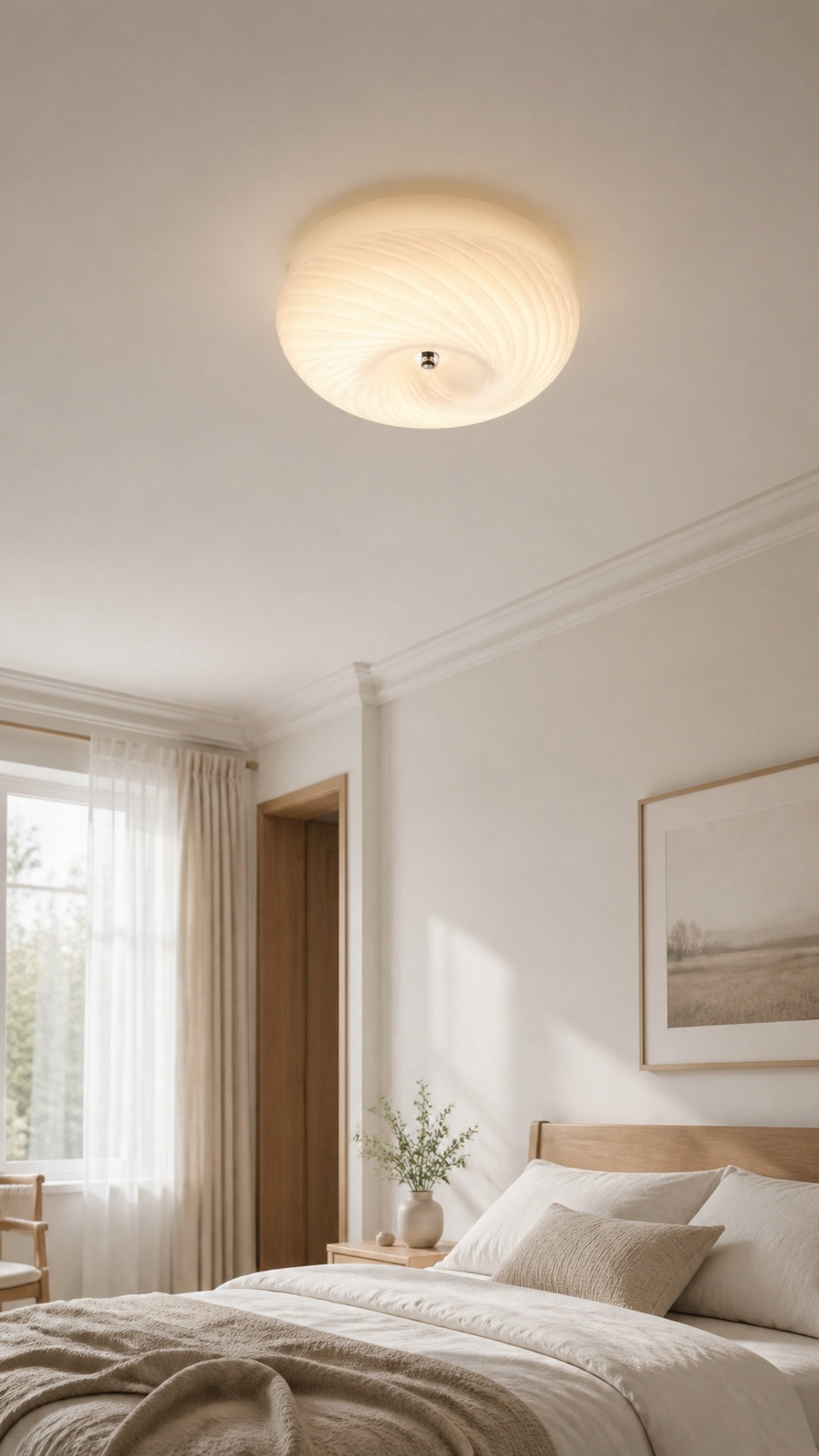 Serein Spiral Ceiling Light in a French Nordic interior