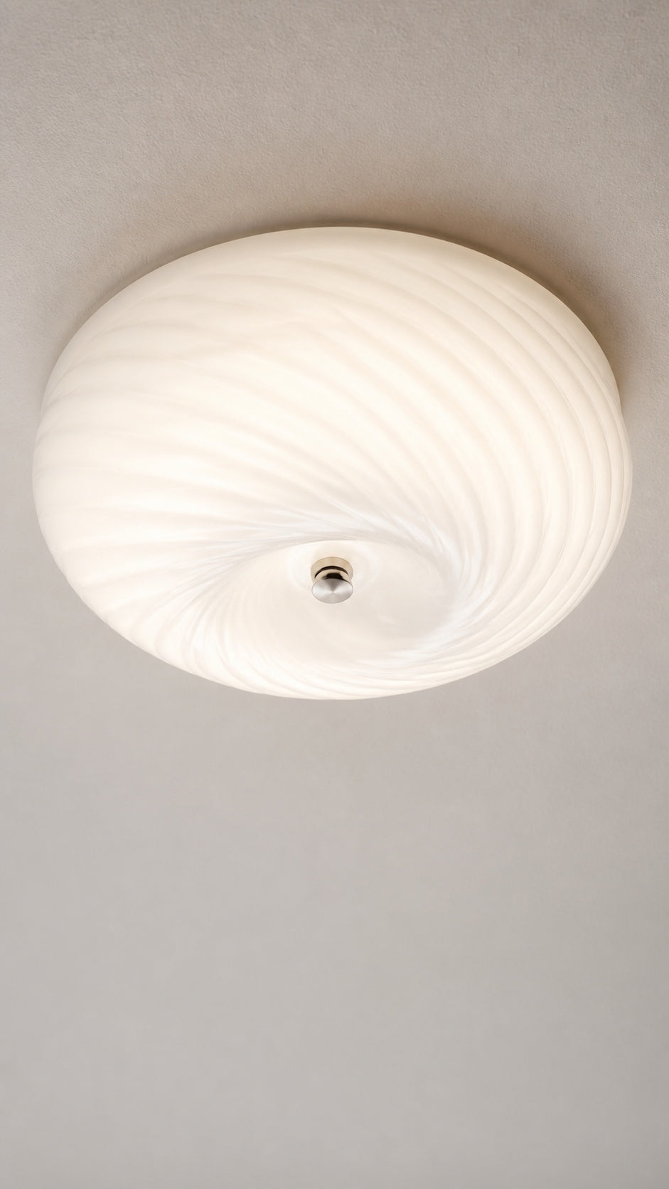Serein Spiral Ceiling Light ripple glass diffuser detail