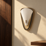 Luma Arc copper-tone iron and white acrylic LED wall sconce, hero view