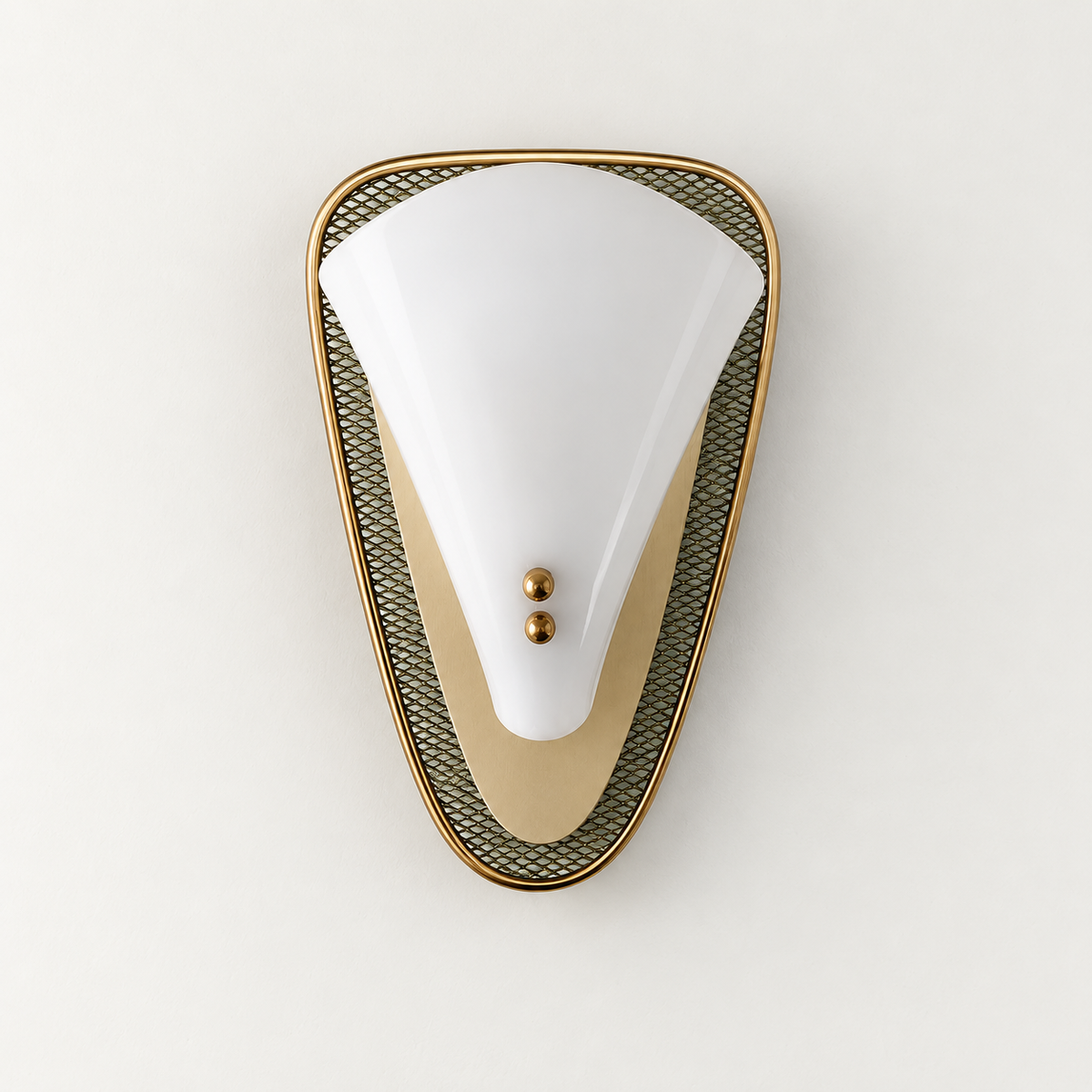 Clean product view of Luma Arc copper-tone and white LED wall sconce