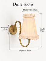 MB3412 dimensions: height 30 cm, shade width 18 cm, projection 32 cm and backplate diameter 10 cm