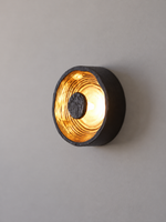 Black and gold ripple disc wall light, Style A 15 cm