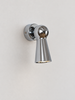 Chrome Cone Wall Spotlight with spherical joint and round backplate