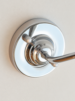 Clear Arc polished chrome wall plate and curved arm detail