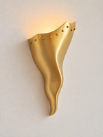 Copper tone brass Wavy Metal Shield wall sconce